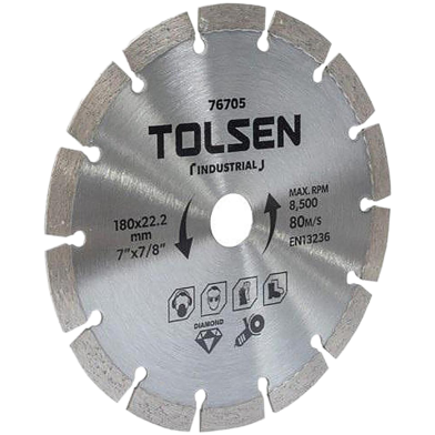 Tolsen 7inch Diamond Cutting Disc Industrial Grade For Tile Cutting image