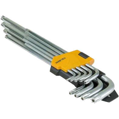 Tolsen 9 Pcs Extra Long Arm Torx Hex Key Set image