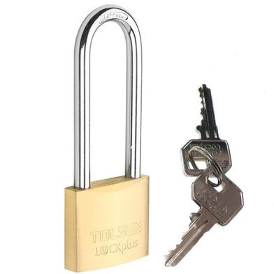 Tolsen Industrial Long Shackle Brass Padlock with 2-Keys 40 mm Lock Plus image