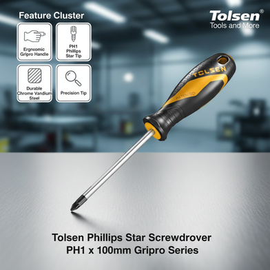 Tolsen Phillips Star Screwdriver PH1 x 100mm Gripro Series - Model : 20007 Slide 3