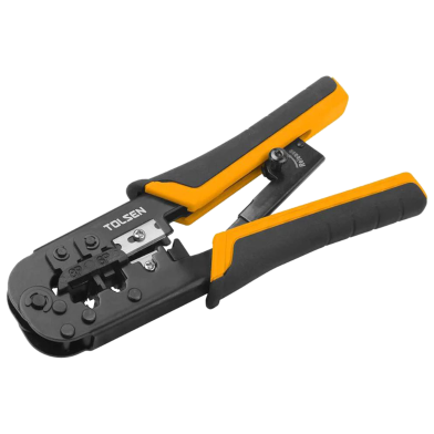 Tolsen Ratchet Modular Crimping Pliers 7.3 Inch with round cable stripper Industrial Series image