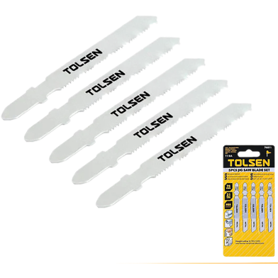 Tolsen T118A Jigsaw Blades Set 75mm 21tpi Wood Industrial 5pcs image