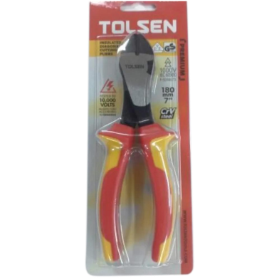 Tolsen VDE 1000V Insulated Diagonal Cutting Pliers 7 Inch 180mm VDE/GS certificated Premium Series image