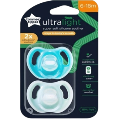 Tommee Tippee 2pcs Multicolor 6-18months Ultra-light Super Soft Silicone Soother image