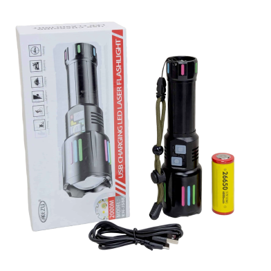 Kezu KH-J588 Rechargeable Flashlight – Long Distance Zoom Light with Laser (1 Battery) image