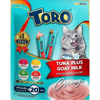 Toro Toro Cat Creamy Treats - Tuna Plus Goat Milk For All Age Cats (15gx20pcs) | Cat Snacks image