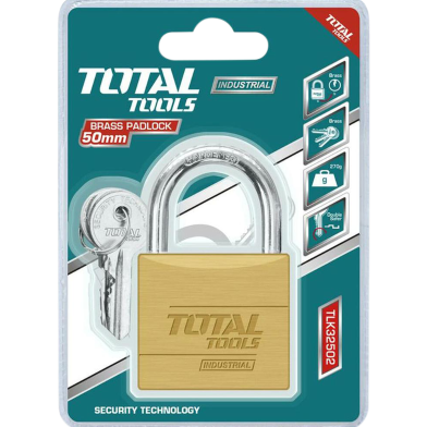 Total TLK32502 Heavy Duty Brass Padlock 50mm image