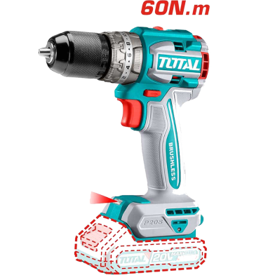 Total TIDLI206021 Lithium-Ion Compact Brushless Cordless Drill (20V) image