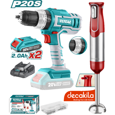 Total TOSLI22112 Lithium-Ion Cordless Combo Kit (20V) 2 pcs image