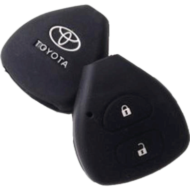 Toyota Silicone Remote Key Case Cover for 2 Button Key Holder For Holder for Corolla Hilux Vitz RAV4 Aqua Axio Prius image