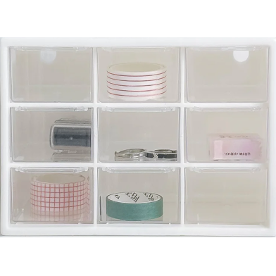 Transparent Storage Box Clear 6-compartment Desktop Storage Box for Cosmetics Stationery Jewelry Organize with Ease Multi-functional Storage Box image