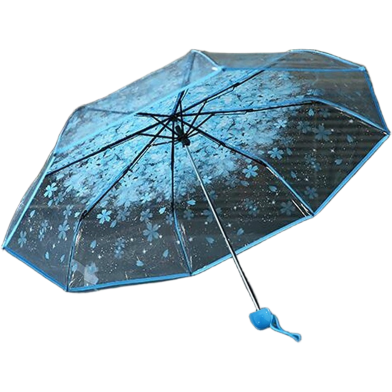 Transparent Flower Design Folding Fashion Umbrella Auto Open And Close image