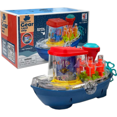 Transparent Gear Ship Boat Music And Lighting Toy For Kids image