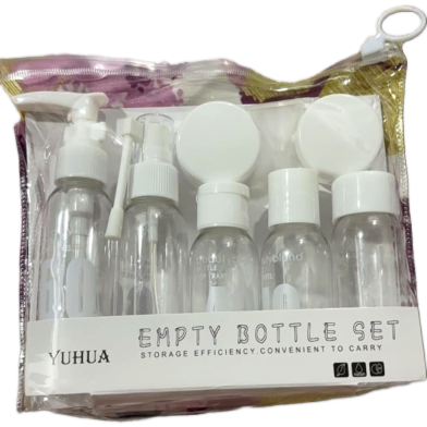 Travel Refillable Bottle Set Spray Lotion Shampoo Shower Gel Tube Bottling Cosmetic Empty Liquid Container Portable Tool - 1Set image