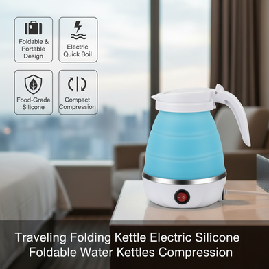Travelling Folding Kettle Electric Silicone Foldable Water Kettles Compression Slide 3