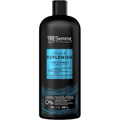 Tresemmé Clean and Replenish 3-in-1 Shampoo and Conditioner with Pro-Vitamin C and Green Tea – Deep Clean and Nourishing Care-828ml image