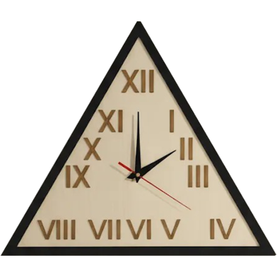 Triangular Wooden Wall Clock – A Unique Touch of Elegance image