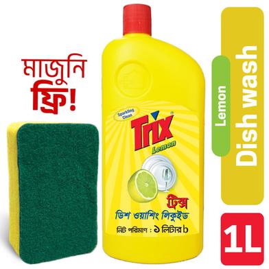 Trix Dishwashing Liquid 1 Ltr Lemon (Scrubber Free) image