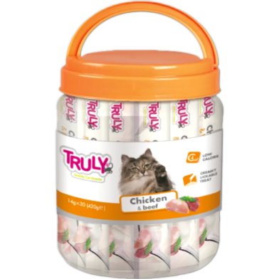 Truly Creamy Lickable Treats - Chicken and Beef Jar 30Pcs 420gm image