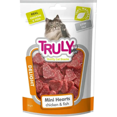 Truly Delight Mini Hearts Chicken and Fish Cat Treat 50gm image