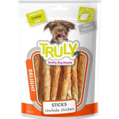 Truly Dog Treart Stick Rawhide Chicken 325 gm image