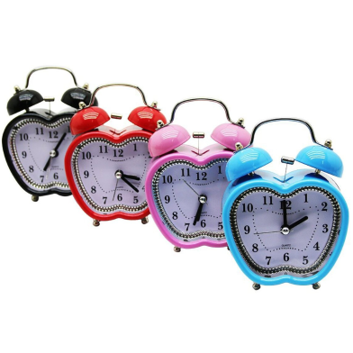 Twin Bell Alarm Table Clock Apple Retro Gonti image