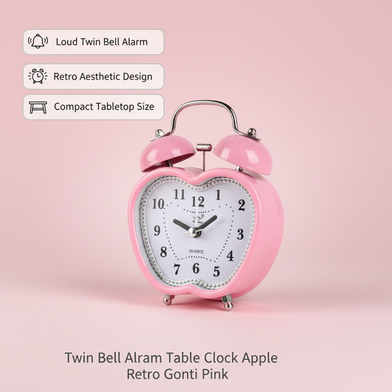 Twin Bell Alarm Table Clock Apple Retro Gonti Slide 2