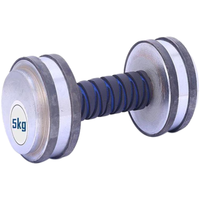 Two Pcs Rubber Dumbbell Set - 10kg - Silver image