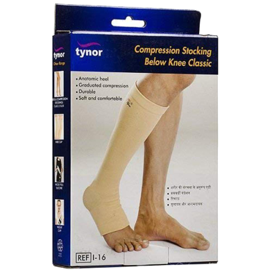 Tynor Compression Stocking High Quality Durable Open Toe Below Knee image