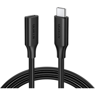 UGREEN 10387 USB-C/M to USB-C/F Gen2 5A Extension Cable 1m (Black) image