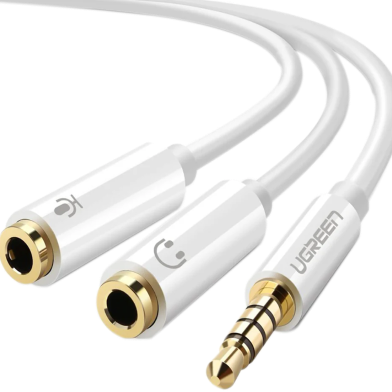 UGREEN 10789 3.5mm male to 2 Female Audio Cable ABS Case (White) AV141 image