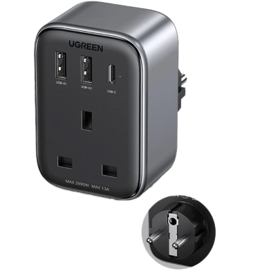 UGREEN 15290 Travel Plug Adapter with 4-in-1 USB Charging Ports (2A1C 30W Max) CD314 image