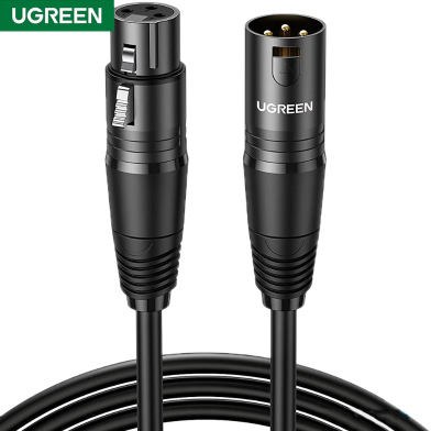 UGREEN 20711 Cannon Male to Female Microphone Extension Audio Cable 3m (Black) AV130 image