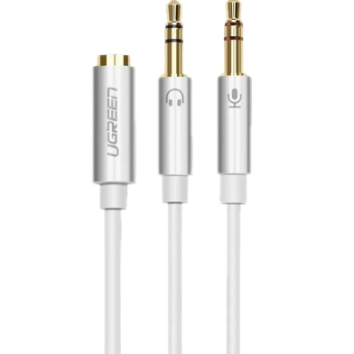 UGREEN 20897 3.5mm Female to 2 Male Audio Cable ABS Case (White) AV140 image