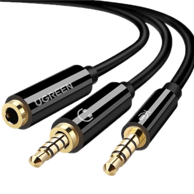 UGREEN 20898 3.5mm Female to 2 Male Audio Cable ABS Case (Black) AV140 image