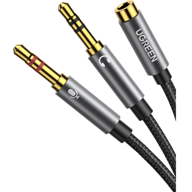 UGREEN 20899 3.5mm Female to 2 Male Audio Cable Aluminum Case (Black) AV140 image