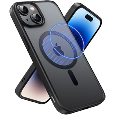 UGREEN 25400 Black Frame Frosted Back Plate Magnetic Protective Case for iPhone15 6.1-inch ( Transparent) LP748 image