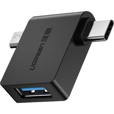 UGREEN 30453 2 in 1 Adapter Micro USB Male Plus USB Type C Male to USB 3.0 Female image
