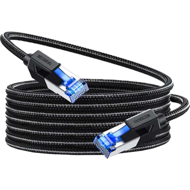 UGREEN 30795 Cat8 Pure Copper Ethernet Cable Braided 10m (Black) NW153 image