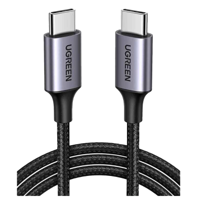 UGREEN 50150 USB 2.0 C M/M Round Cable Nickel Plating Aluminum Shell 1m (Gray Black) US261 image
