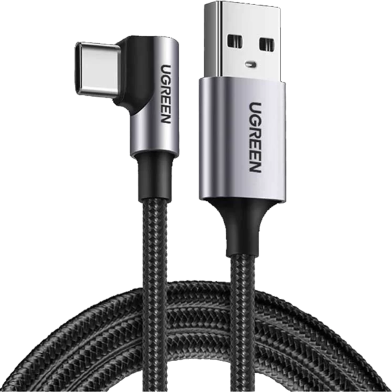 UGREEN 50941 Right Angle USB-A to USB-C Cable 1 M (Space Gray) US284 image