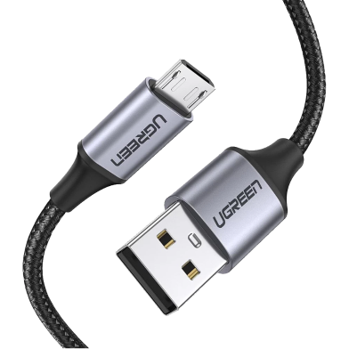 UGREEN 60147 USB 2.0 A to Micro USB Cable Nickel Plating Aluminum Braid 1.5m (Black) US290 image