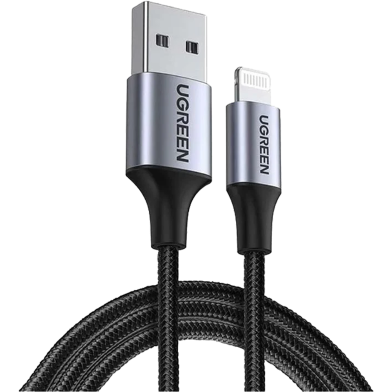 UGREEN 60156 Lightning to USB Cable Alu Case with Braided 1m (Black) US199 image