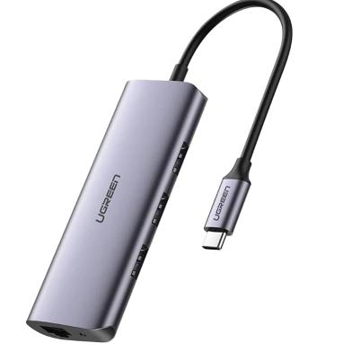 UGREEN 60718 USB-C to 3xUSB 3.0 Plus RJ45 Plus USB-C Multifunction Adapter CM252 image