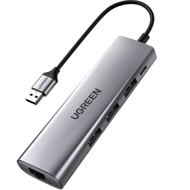 UGREEN 60812 USB-A 3.0 Multifunction 5-in-1 Adapter (Gray) CM266 image