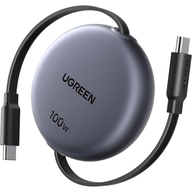 UGREEN 65905 USB-C to USB-C PD Fast Charging Retractable Cable 100W Max 1m L531 (Space Gray) image