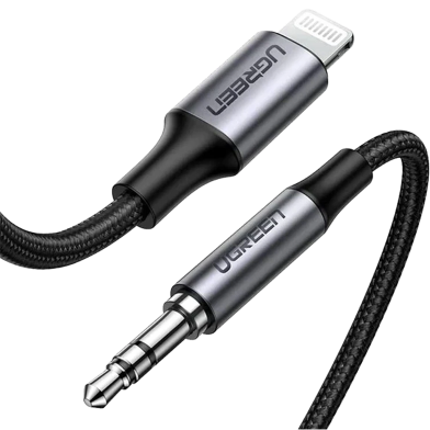 UGREEN 70509 Lightning to 3.5mm Aux Cable Aluminum Shell with Braided 1m (Black) US315 image