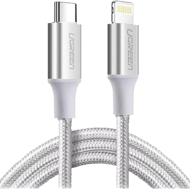 UGREEN 70524 USB-C to Lightning M/M Cable Aluminum Shell Braided 1.5m (Silver) US304 image