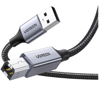 UGREEN 80804 USB-A Male to USB-B 2.0 Printer Cable Alu Case with Braid 3m (Black) US369 image