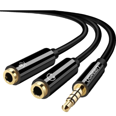 UGREEN( AV141) 30620 3.5mm male to 2 Female Audio Cable ABS Case Black image